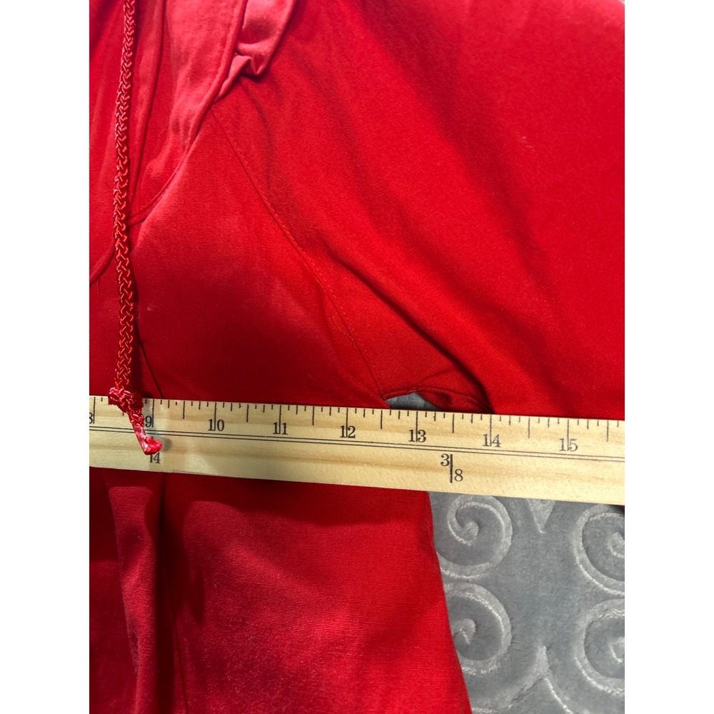 Casual Time Girls Red Ruffle Hooded JacketCoat Size 3T Heart Buttons Plaid Lined - Picture 4 of 6